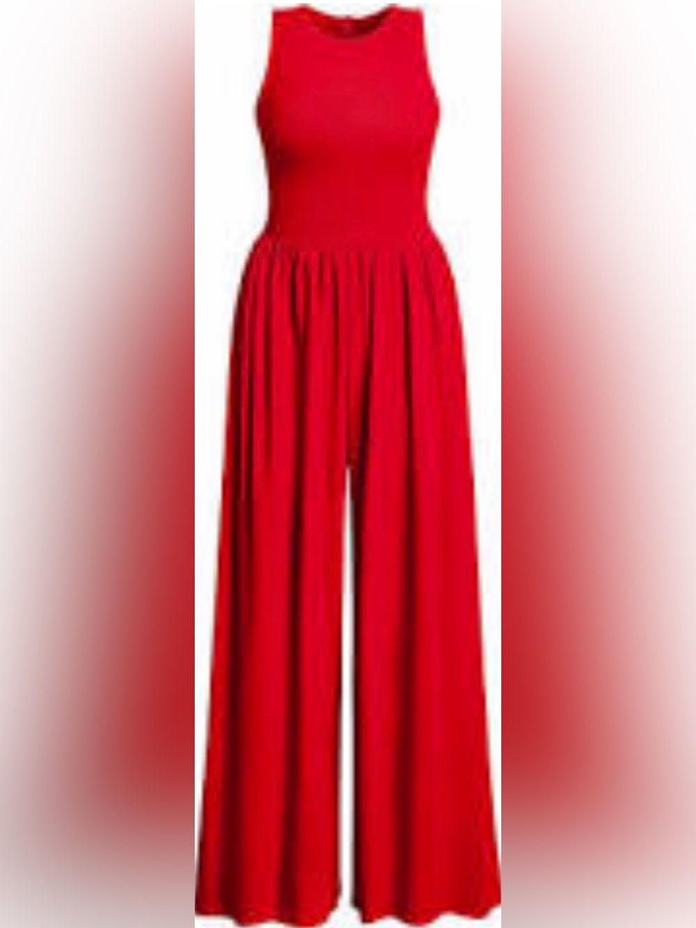 OQQ Women’s Wide Leg Loose Pants Sleeveless Crew Neck Jumpsuit